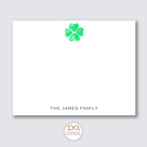 Gepersonaliseerde kaartenset met vier groene harten | St. Patrick's Day, babyshower, bruids, vrouwelijk, briefkaarten voor kinderen, briefpapier voor meisjes, voor haar