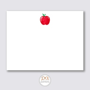Apple Notecard Set | Thank You Card, Fruit Card Set, Fruit Stationery, Teacher Gift, Stationery Gift Set, Kids Notecard, Fall Notes, Autumn