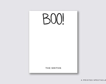 Personalized Halloween Notepad: Watercolor BOO! Design