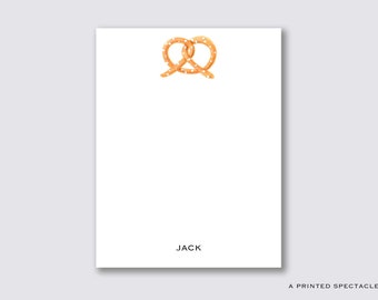 Personalized Pretzel Notepad: Watercolor Snack Stationery