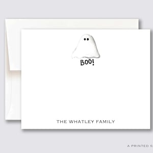 Geist personalisiertes Notizkarten-Set | Herbst-Briefpapier, Boo!, Thanksgiving, Kinder-Briefpapier, Halloween-Party, Aquarell-Notizkarte, Oktoberkarte