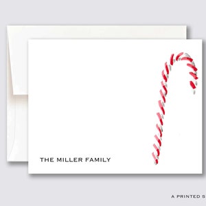 Candy Cane Personalized Notecard Set | Christmas, Holiday Card, Gift for Her, Housewarming, Holiday Gift, Family Notecard, Kids Stationery