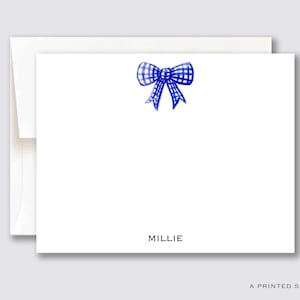 Gingham Blue Bow Personalisiertes Notizkarten-Set | Babykarten-Set, Kinder-Briefpapier, Babyparty, Muttergeschenk, adrette, niedlich, Geschenk zur Geburt eines Jungen, Baby Junge
