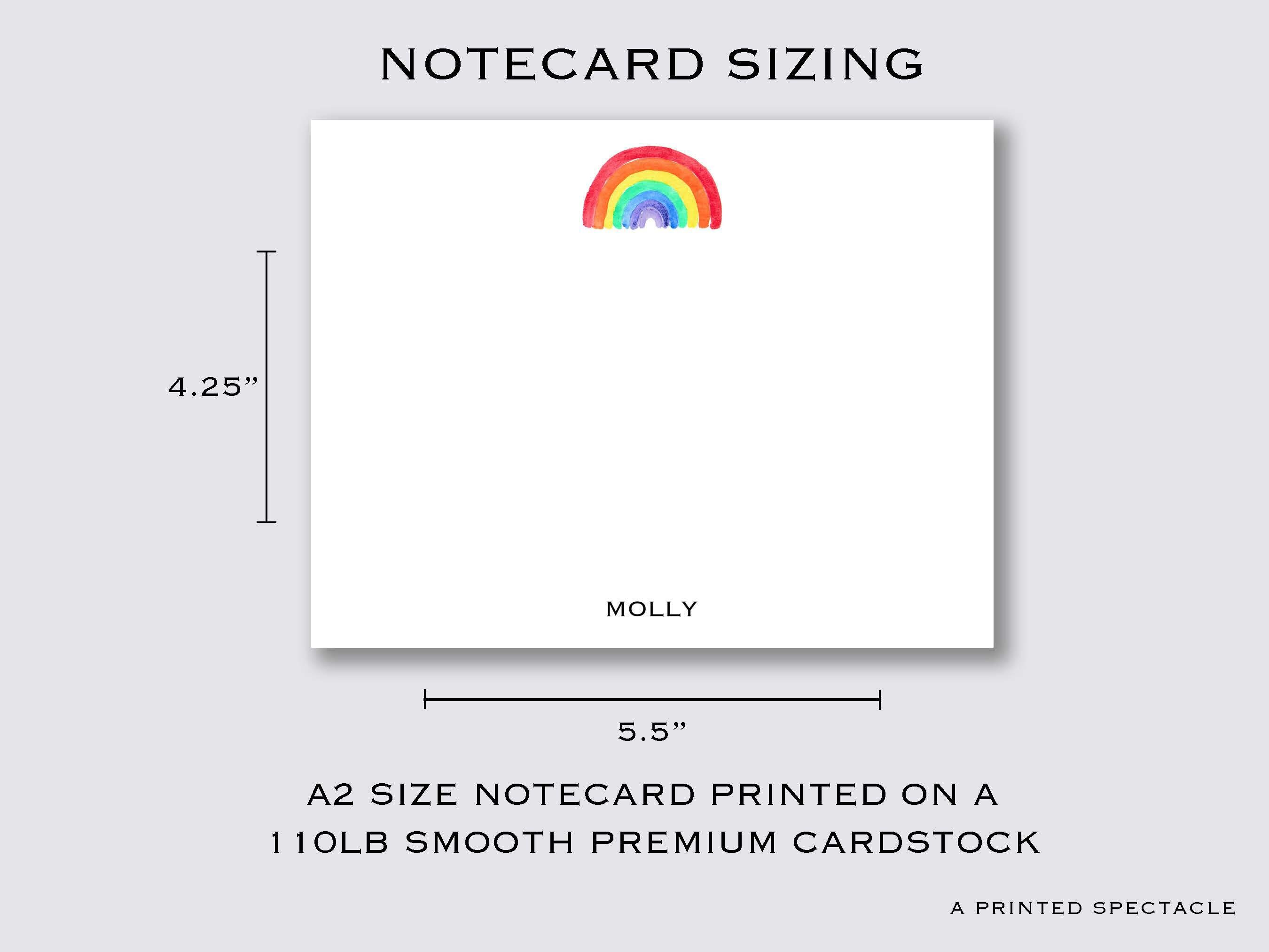 Personalized Rainbow Notecard Set: Watercolor Stationery Gift - Etsy