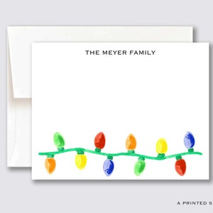 Vintage Weihnachtslichter Personalisiertes Notecard Set | Weihnachtsbriefpapier, Kinderbriefpapier, Geschenk für Sie, Weihnachtsbriefpapier, Weihnachtsbaum