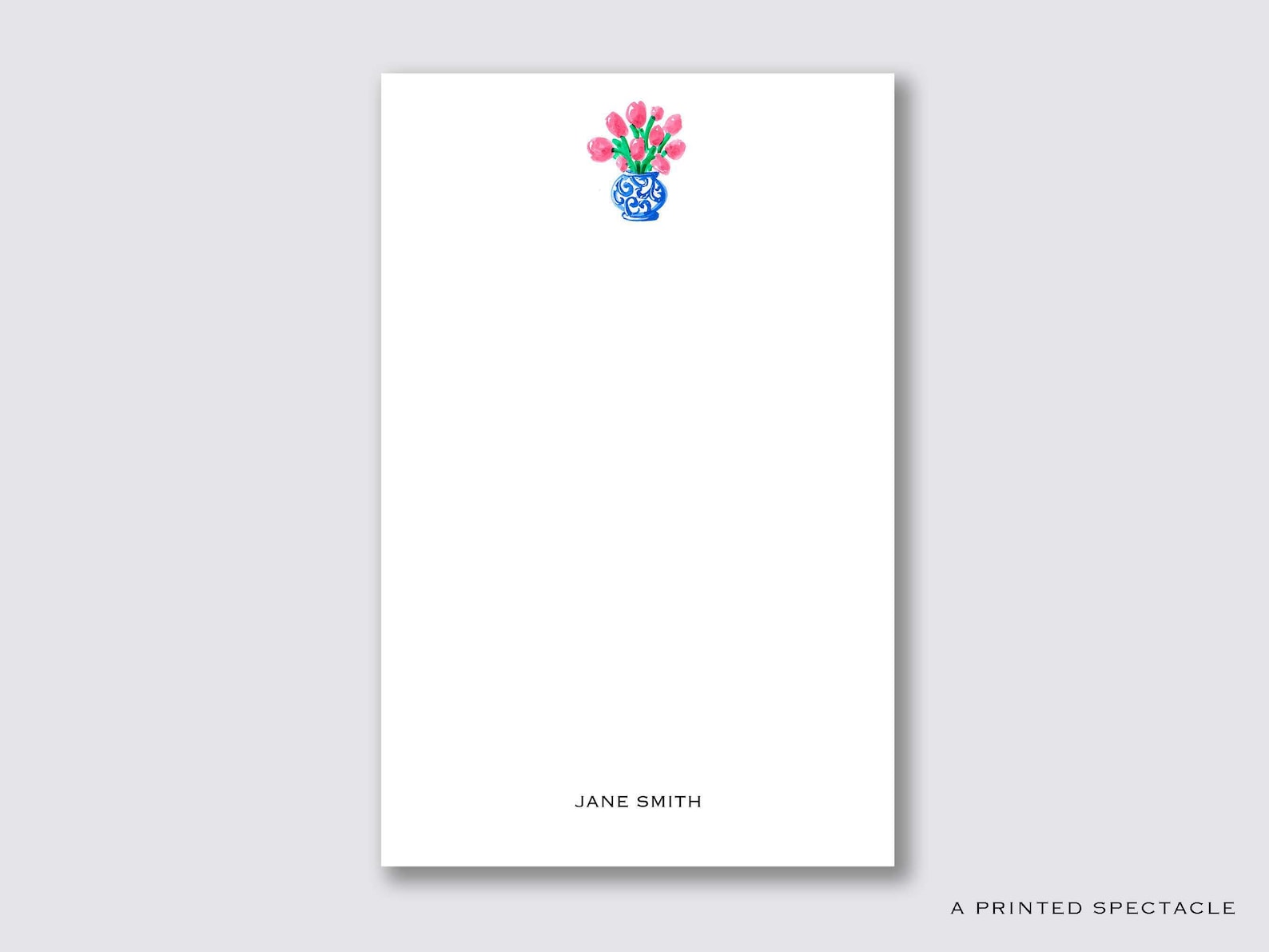 Personalized Tulips in Ginger Jar Notepad: Watercolor Design - Etsy