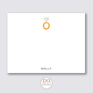 Verlobungsring Karte mit Karte | Danke, Brautjungfer Geschenk, Braut, Hochzeit, Feier, Briefpapier Geschenk-Set, Bachelorette
