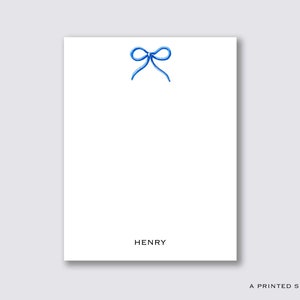 Blue Bow Personalized Notepad | Baby Notepad, Baby Shower, Mom Gift, Dad Gift, Preppy, Cute, New Baby, Baby Boy, Girlie Gift, Kids Notepad