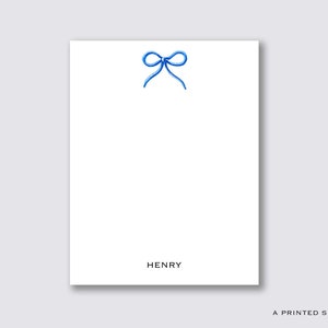 Bloc-notes personnalisé avec noeud bleu | Bloc-notes pour bébé, baby shower, cadeau maman, cadeau papa, preppy, mignon, nouveau né, bébé garçon, cadeau fillette, bloc-notes pour enfant