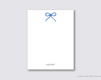 Libreta personalizada con lazo azul / Regalo de papelería en acuarela