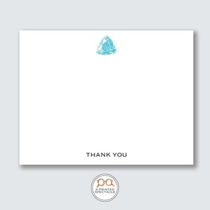 Blauwe Zirkoon dank u Notecard Set | Geboortesteen briefpapier, december geboortesteen, edelsteen notitiekaarten, bruid, cadeau voor haar, sieradenliefhebber
