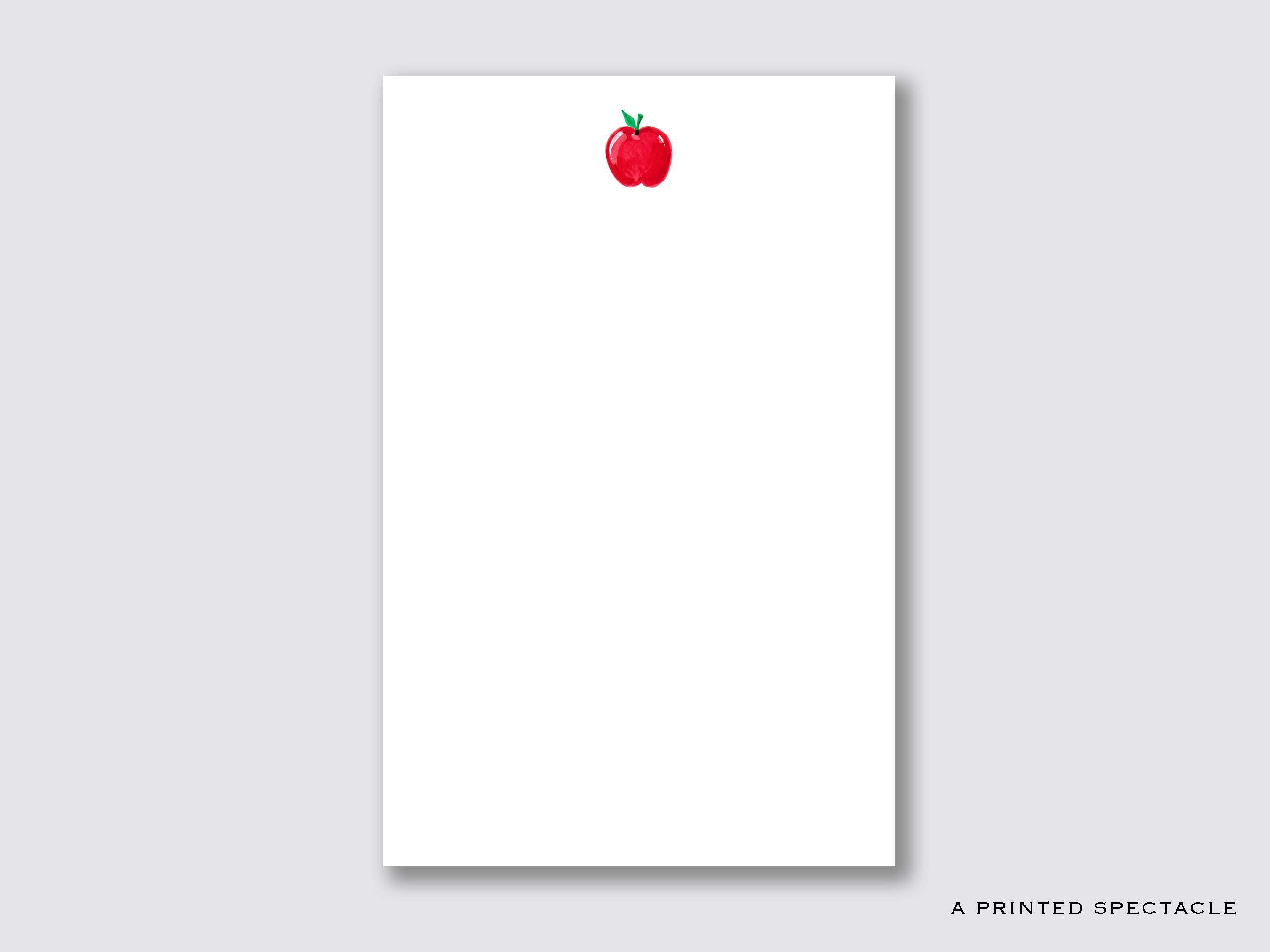 Apple Notepad | Watercolor Design, Teacher Gift - Etsy