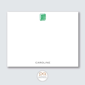 Ensemble de cartes de correspondance personnalisées émeraude | Papeterie avec pierre de naissance, Pierre de naissance de mai, Cartes de correspondance avec pierres précieuses, Mariée, Cadeau pour elle, Cadeau pour maman, Amateur de bijoux