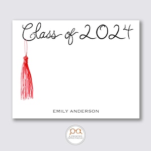 Class of 2024 Grußkarten Set: Rote Quaste Briefpapier