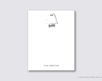 Personalized Ghost Notepad: Watercolor Halloween Stationery