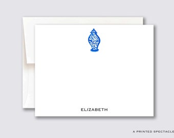 Personalized Ginger Jar Notecard Set: Watercolor Stationery Gift