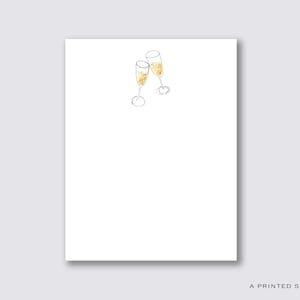 シャンパン トースト メモ帳 | 乾杯、花嫁介添人へのギフト、結婚式、お祝い、プレッピー、独身女性、かわいい、婚約ギフト、ブライダル シャワー