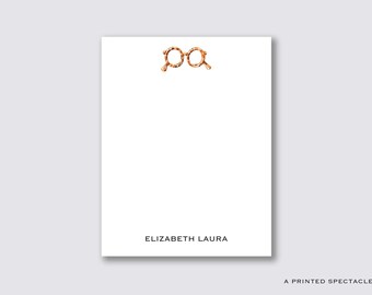 Bloc-notes personnalisé de lunettes de tortue : motif aquarelle