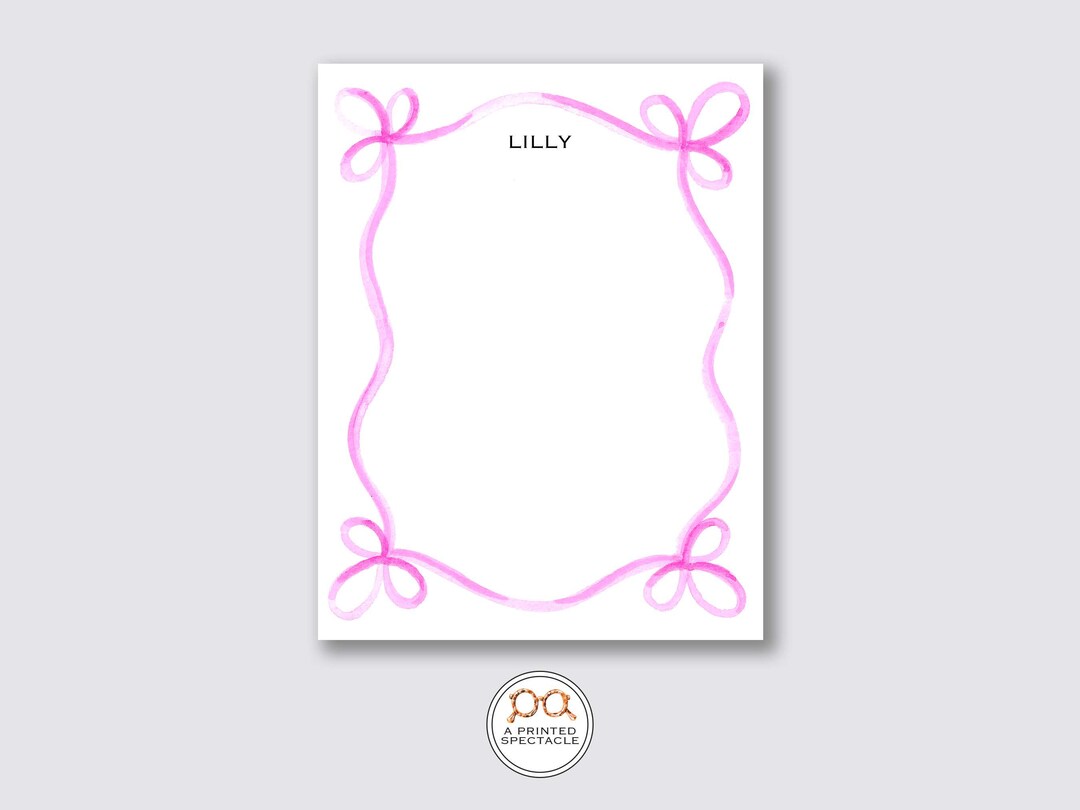 Personalized Pink Ribbon Notepad: Watercolor Scallop to Do List - Etsy