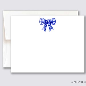 Gingham Blue Bow Notecard Set | Baby Card Set, Kids Stationery, Baby Shower, Mom Gift, Preppy, Cute, New Baby Gift, Baby Boy, Gift for Her