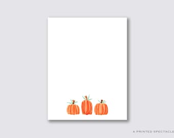 Watercolor Pumpkin Notepad: Fall Stationery Gift