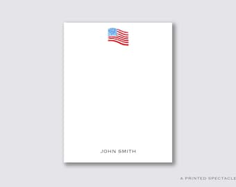 American Flag Personalized Notepad: Watercolor Design