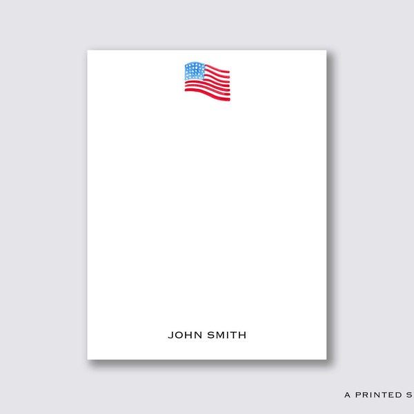 American Flag Personalized Notepad | Kids Notepad, Americana, Fourth of July, Veteran Gift, Preppy, Hostess Gift