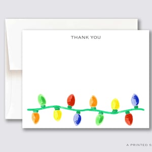 Vintage-Weihnachtslichter-Dankeschön-Notizkarten-Set | Weihnachtsbriefpapier, Kinderbriefpapier, Geschenk für Sie, Weihnachtsbriefpapier, Weihnachtsbaum