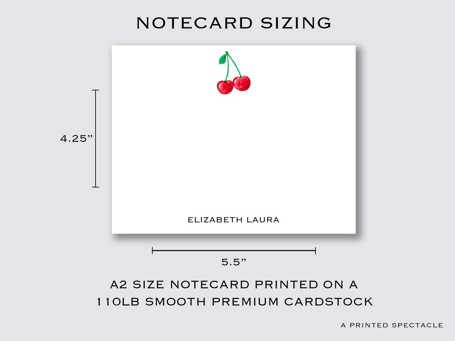 Personalized Cherry Notecard Set: Watercolor Stationery Gift - Etsy
