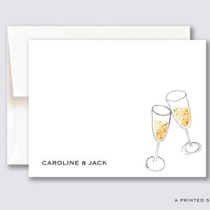 Großes Champagner Toast personalisiertes Notecard Set | Jubel, Brautjungfer, Hochzeit, Feier, Preppy, Bachelorette, Verlobung, Brautparty