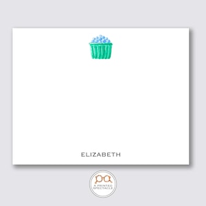 Blueberry Pint gepersonaliseerde Notecard Set | Briefpapier, preppy, vrouwelijk, gastvrouw cadeau, moderne notitiekaart, handgeschreven notitie, fruitnoten