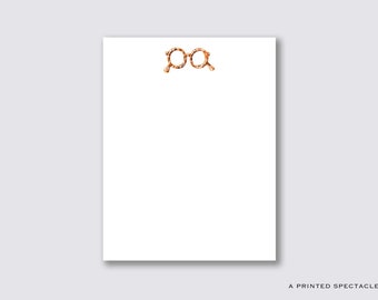 Bloc-notes sur les lunettes de tortue : motif aquarelle, cadeau pour le lecteur