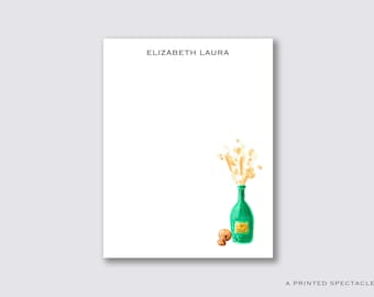Personalized Champagne Notepad | Watercolor Stationery, Hostess Gift