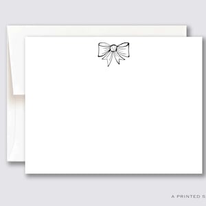 Black Bow Grußkarten Set | Babyparty, Mädchen Briefpapier, Kinder Briefpapier, weiblich, Hostessen Geschenk, Preppy, Aquarell Schleife, niedlich, Braut