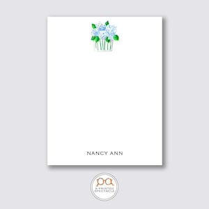Spersonalizowany notatnik w kształcie wazonu z hortensjami: artykuły papiernicze Chinoiserie Floral