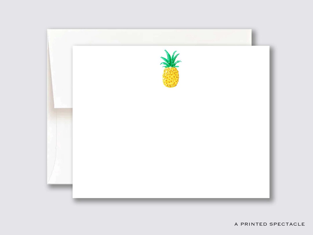Pineapple Note Watercolor Pineapple Notecard Set | Personalized Stationery - Etsy