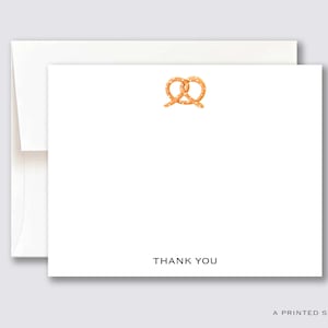 Pretzel Gracias Notecard Set / Gracias, Papelería de alimentos, Papelería para niños, Preppy, Regalo de anfitriona, Lindo, Regalo para ella, Regalo amante de la comida