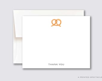 Pretzel Thank You Notecard Set | Thank You, Food Stationery, Kids Stationery, Preppy, Hostess Gift, Cute, Gift for Her, Food Lover Gift