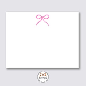 Pink Bow Notecard Set | Baby Card Set, Baby Stationery, Baby Shower, Mom Gift, Dad Gift, Preppy, Cute, New Baby Gift, Baby girl, Girlie Gift