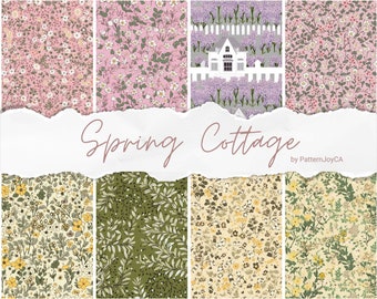 Seamless pattern pack, Spring Cottage Floral Pattern, Digital paper