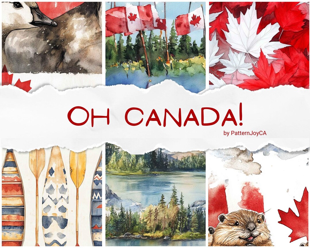 Seamless Pattern Pack, Canada Day Patterns, Made in Canada, Canadian ...
