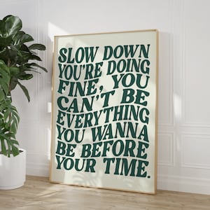 Song Lyrics Print - Music Wall Art -  Disco Pop 70s Poster - Pop Music Prints