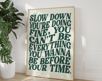 Song Lyrics Print - Music Wall Art -  Disco Pop 70s Poster - Pop Music Prints