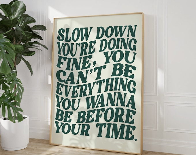 Song Lyrics Print - Music Wall Art Decor -  Disco Pop 70s Poster - Pop Music Prints