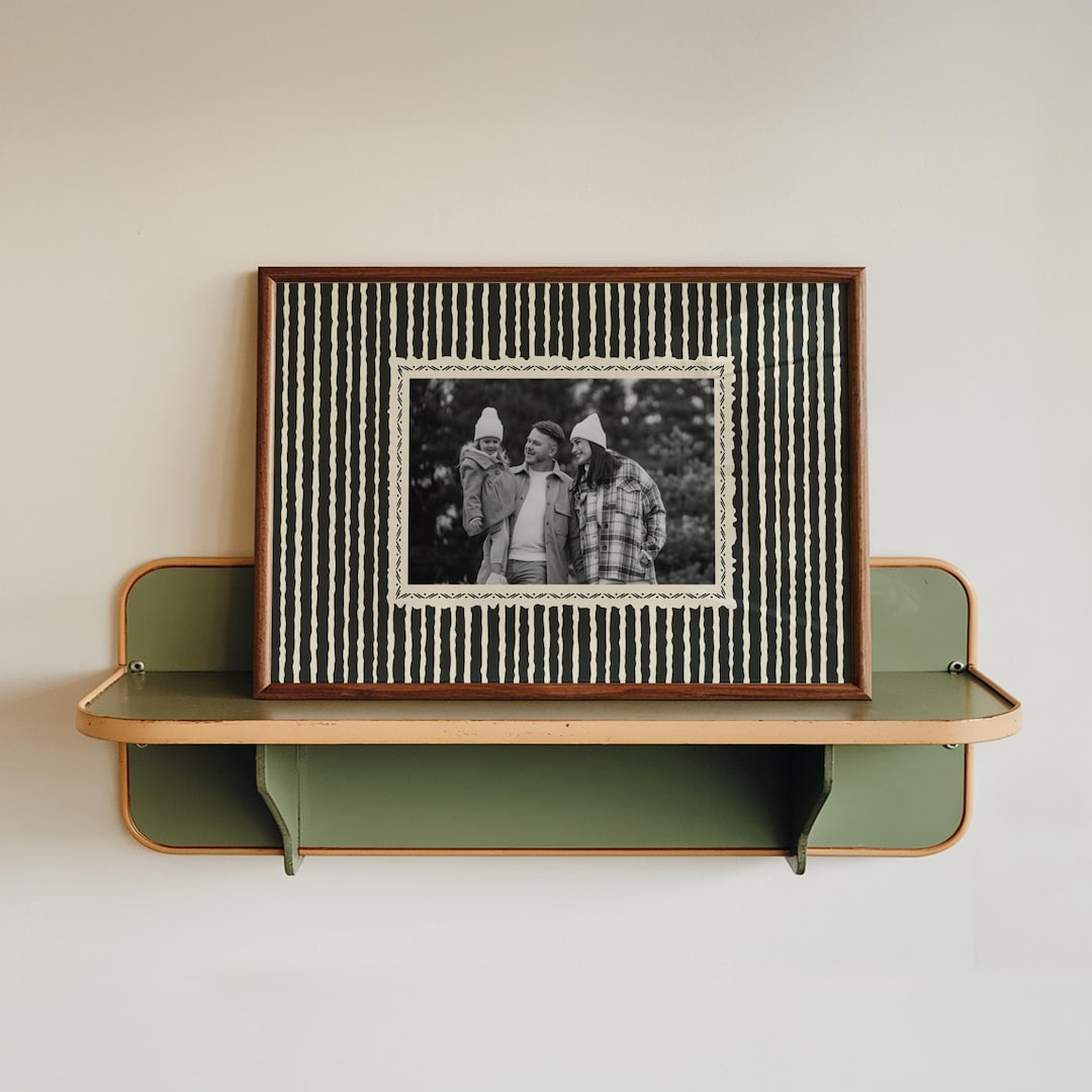 Custom Photo Print, Vintage Stripe Poster, Personalised Gift for Couples, Engagement, Anni