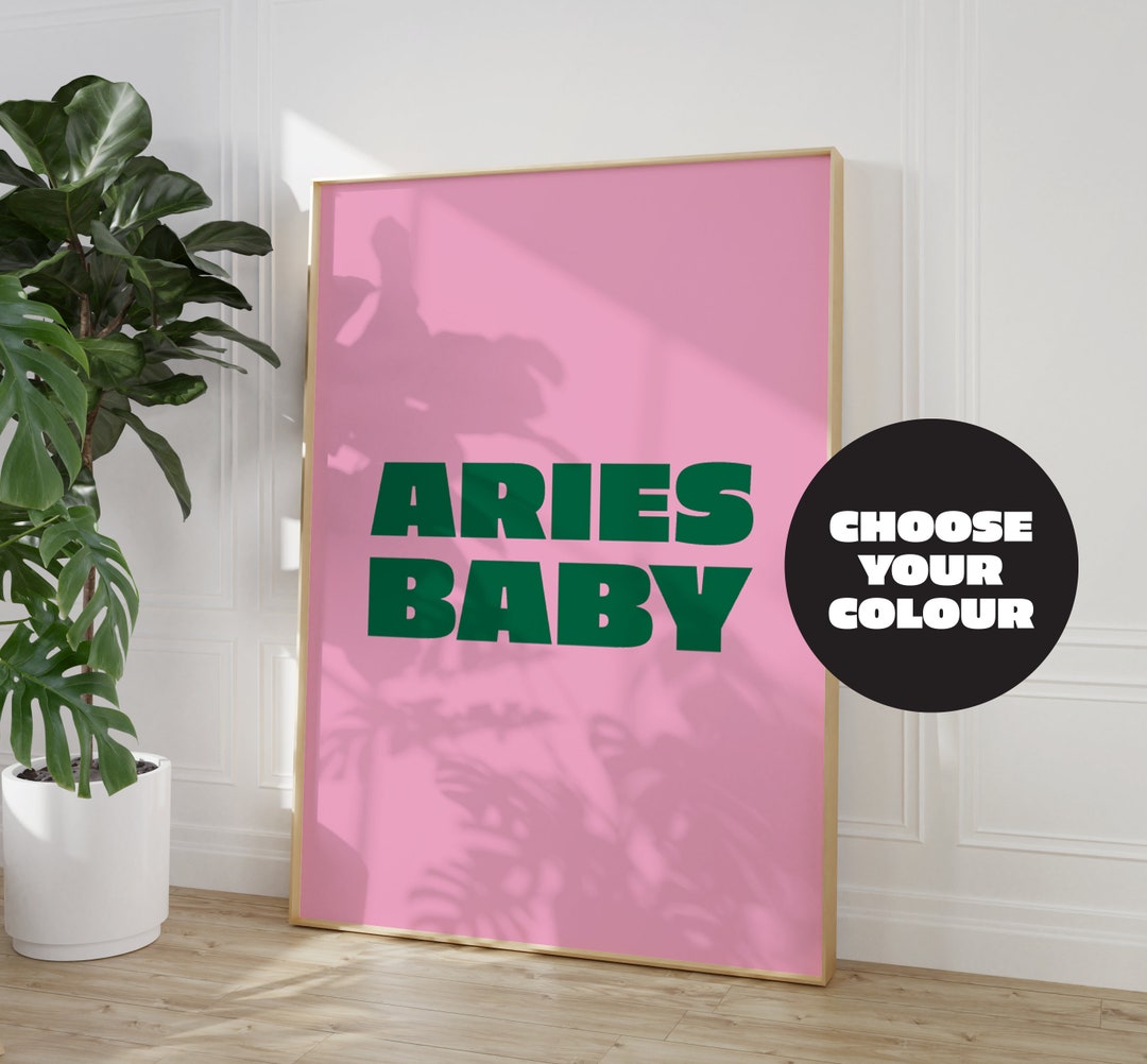 Aries Baby Star Sign Wall Art Astrology Posters Retro Bedroom Decor