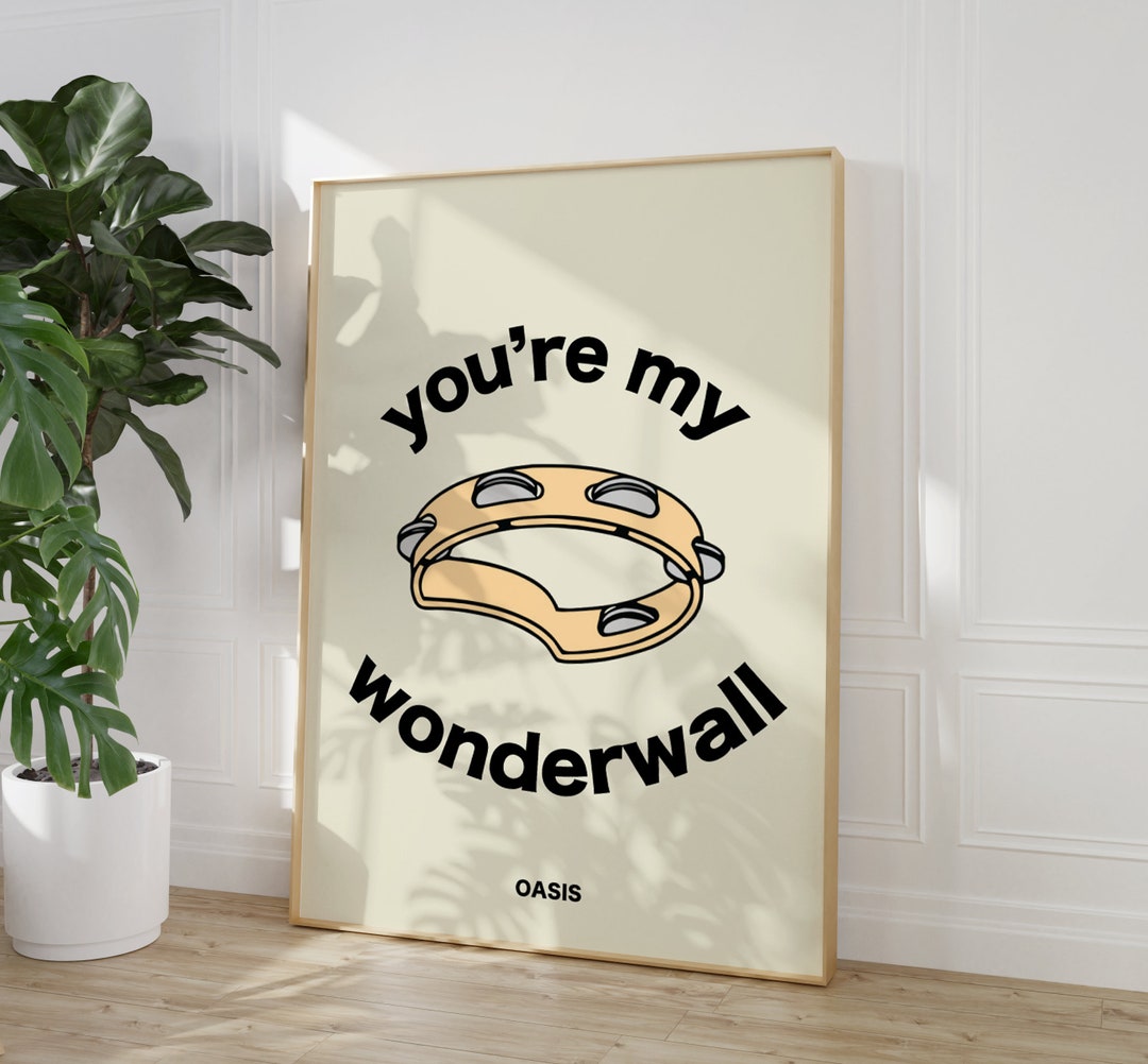 Oasis Inspired Print Wonderwall Lyrics Poster You’re - Etsy