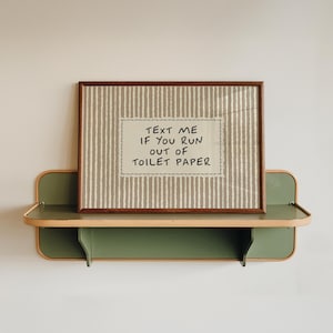 Toilet Paper Print – Funny Bathroom Wall Art, Farmhouse Vintage Striped Decor
