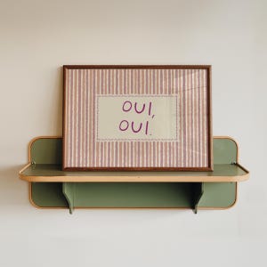 Oui Oui Print – Funny Bathroom Wall Art, Typography Farmhouse Vintage Striped Decor