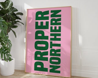 Prawdziwy Północny Wydruk - Zabawne Północne Cytaty Wydruki, Powiedzenia Yorkshire, Sheffield Slang, Leeds Dialekt, Sypialnia Salon Dekoracja Ścienna